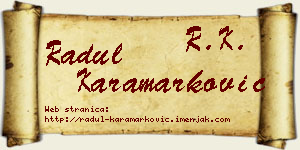 Radul Karamarković vizit kartica
